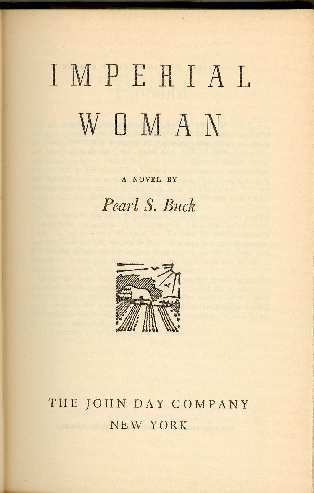 IMPERIAL WOMAN by Pearl Buck First Edition ©1956 TITLE PAGE