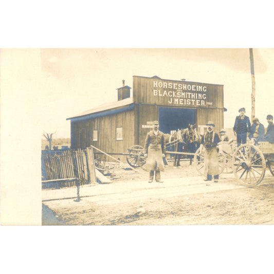 Maréchalerie J. MEISTER PROPRIÉTAIRE Carte Postale Photo Ancienne Circa 1910 *RARE