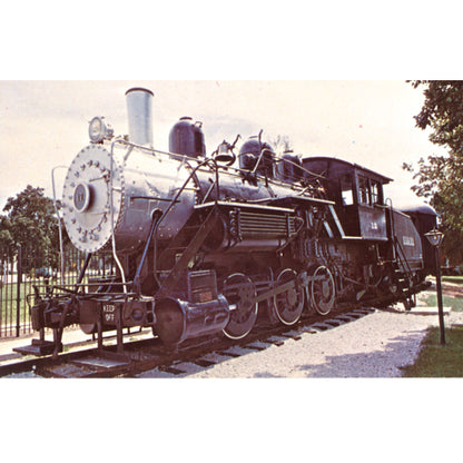 Vintage chrome postcard of 1908 S.G. & I.R.R. Steam Locomotive No. 12 (Sprinklesburg, Goosetown and Independence Railroad). Evansville Indiana Museum Display.