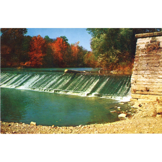 Whitewater Canal Feeder Dam – Laurel Indiana Vintage Postcard