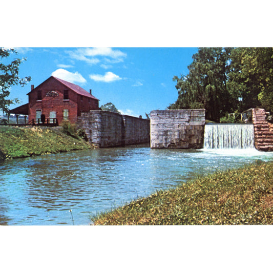 Metamora Indiana – Whitewater Canal & Mills Crescent Mill Vintage Chrome Postcard