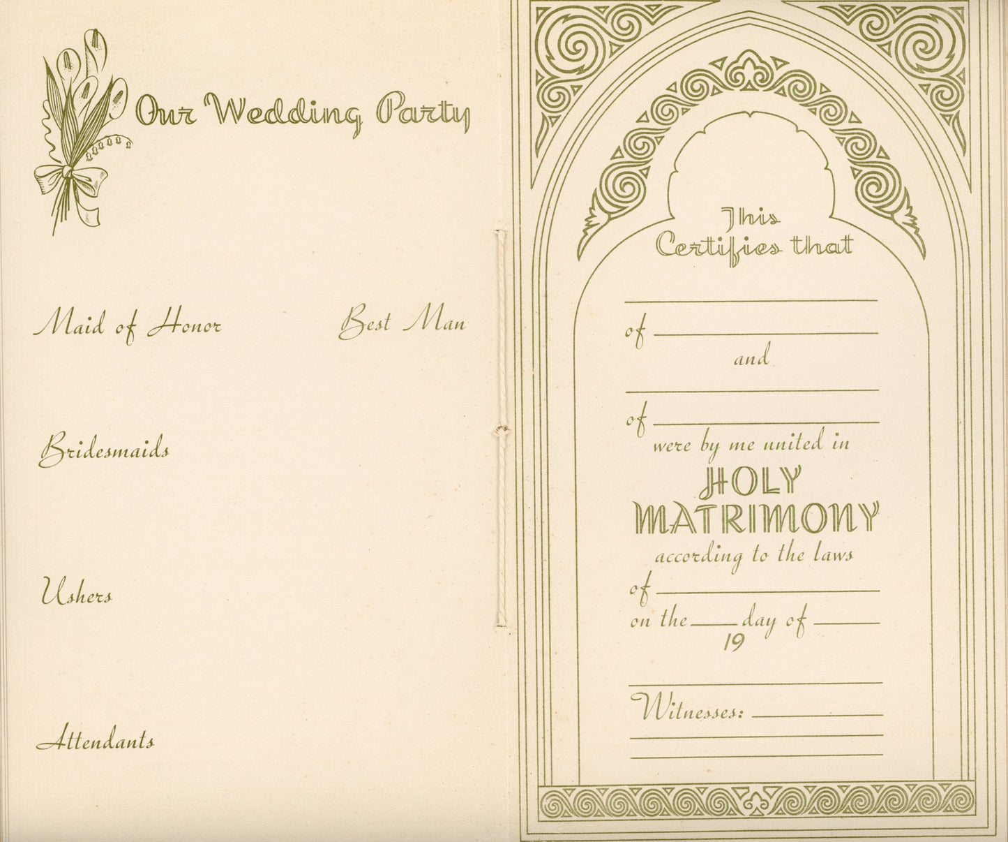 The Bride’s Book – Montgomery Ward Bridal Record Book (c.1955) Inside Pages