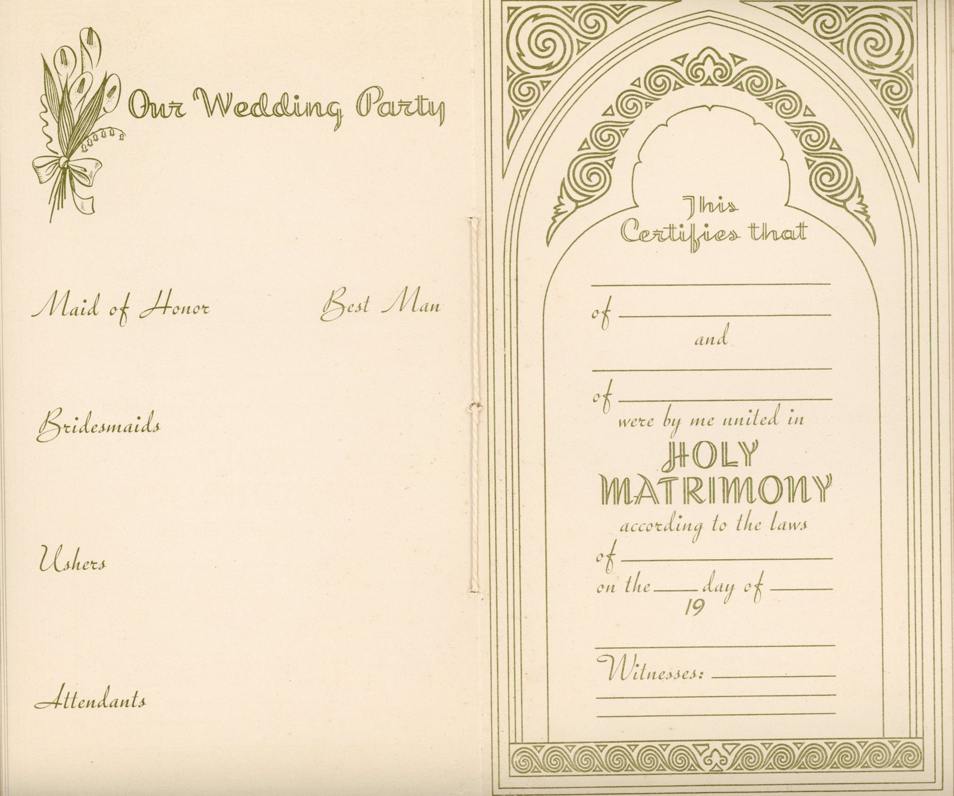 The Bride’s Book – Montgomery Ward Bridal Record Book (c.1955) Inside Pages