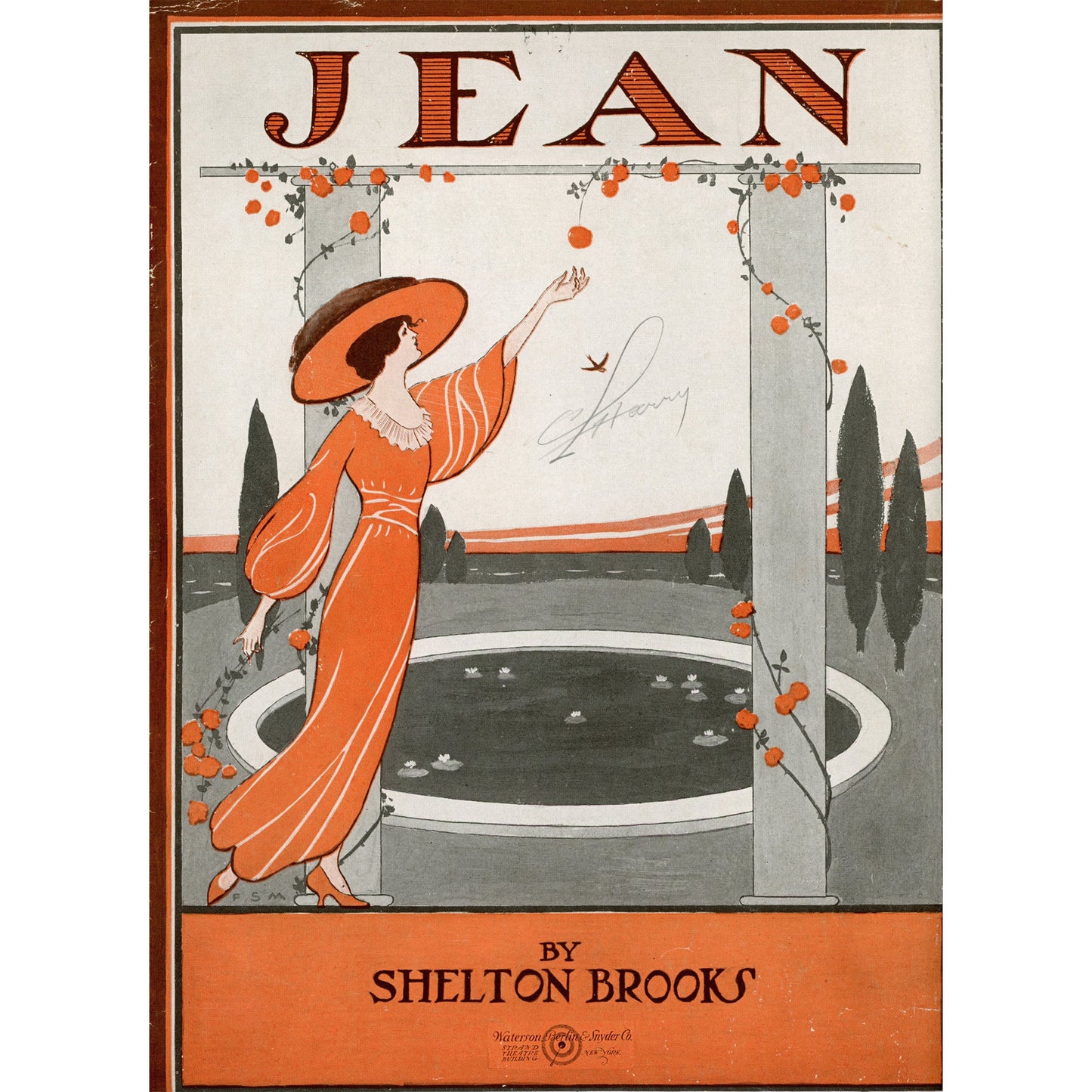 Shelton Brooks JEAN Vintage Sheet Music 1919