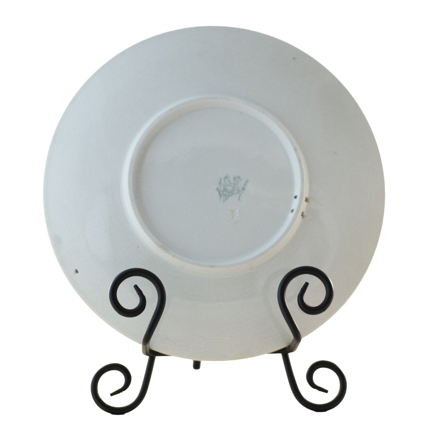 Antique French Faience Cherry Plate by K & G Lunéville, Signed Obert, c. 1900 (8½″) Back