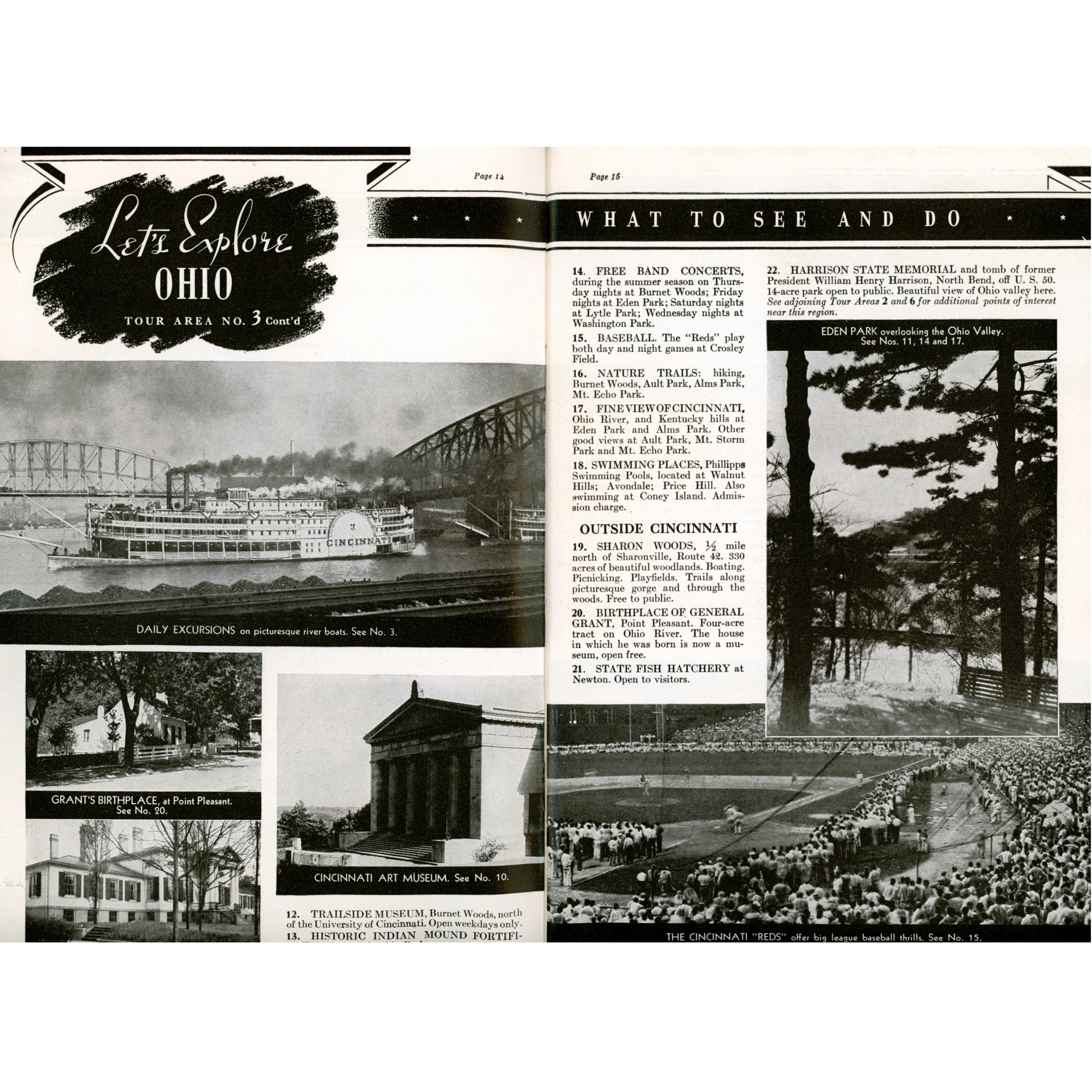 Let’s Explore Ohio – 1941 SOHIO Travel Guidebook (3rd Edition) Visit Cincinnati