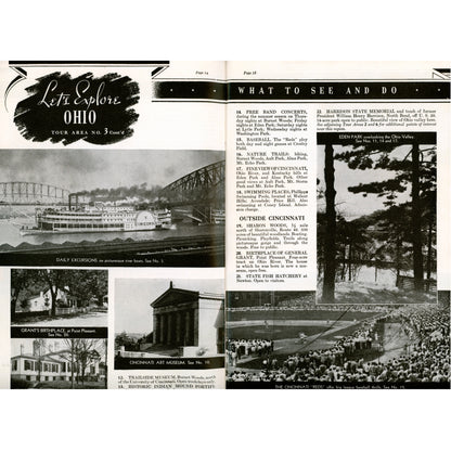 Let’s Explore Ohio – 1941 SOHIO Travel Guidebook (3rd Edition) Visit Cincinnati