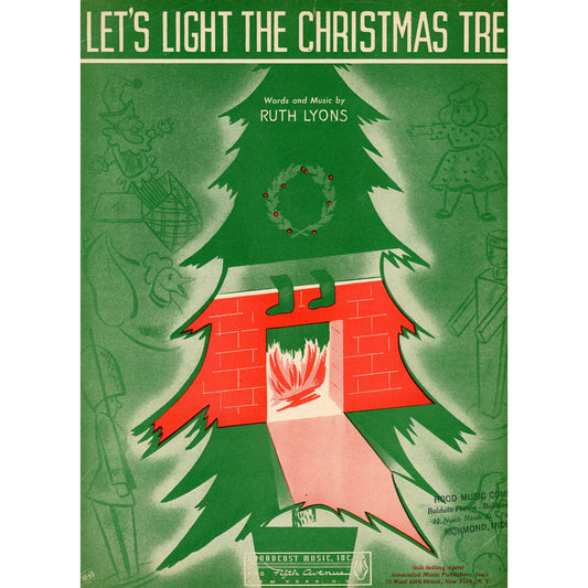 LET'S LIGHT THE CHRISTMAS TREE Vintage Sheet Music by Ruth Lyons 