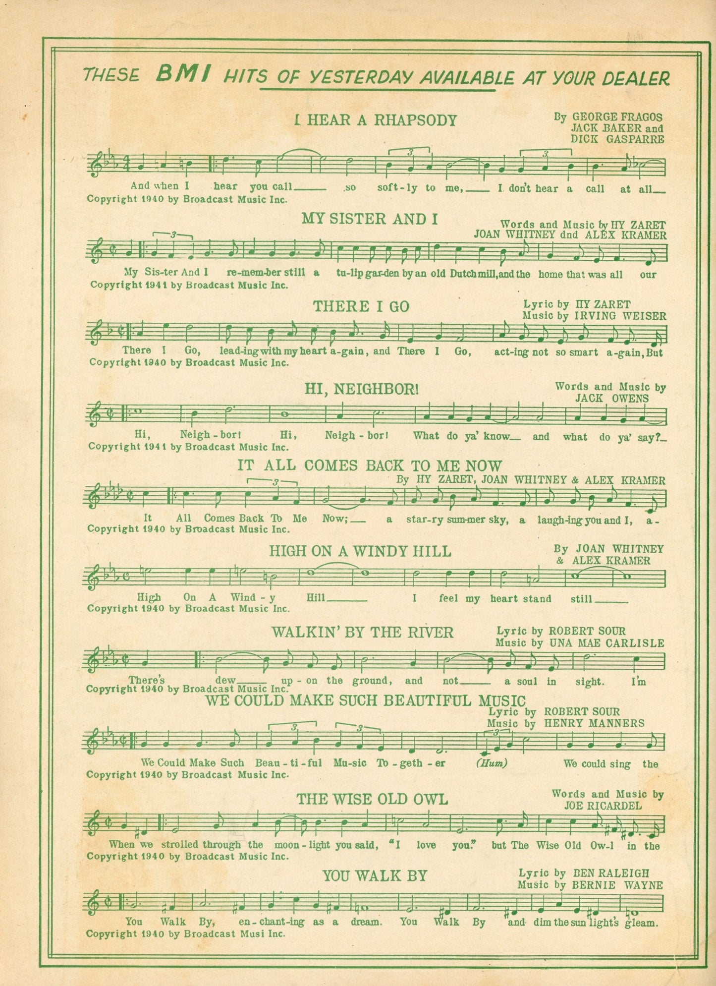 LET'S LIGHT THE CHRISTMAS TREE Vintage Sheet Music by Ruth Lyons ©1943