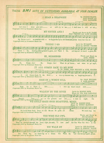 LET'S LIGHT THE CHRISTMAS TREE Vintage Sheet Music by Ruth Lyons ©1943