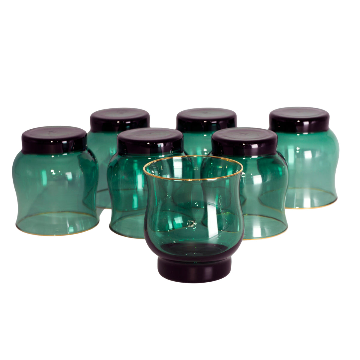 Vintage Libbey Juniper Green Tulip Old Fashioned Glasses – Bottoms
