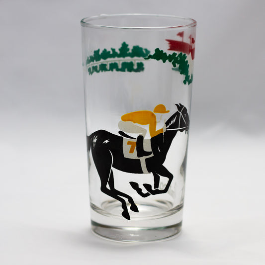 Libbey Safedge Jockey Club Horse Racing Pimlico Glass Front