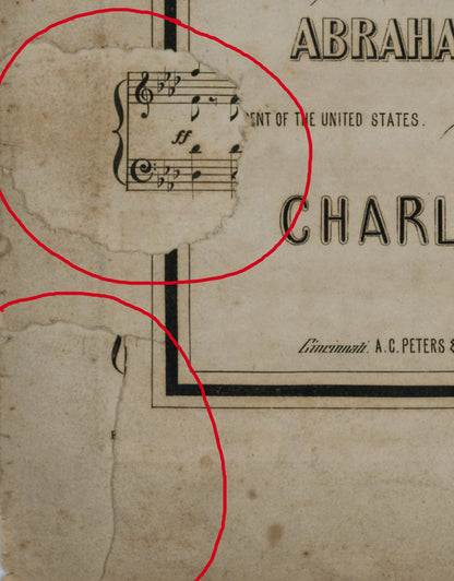 Rare Copy of LINCOLN'S FUNERAL MARCH Sheet Music by Charles Hess ©1865