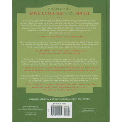 Stacy Lyn Harris’s 2024 Southern cookbook featuring 80+ recipes, hospitality tips, and full‑page photography. Near‑mint hardcover. Cover Back
