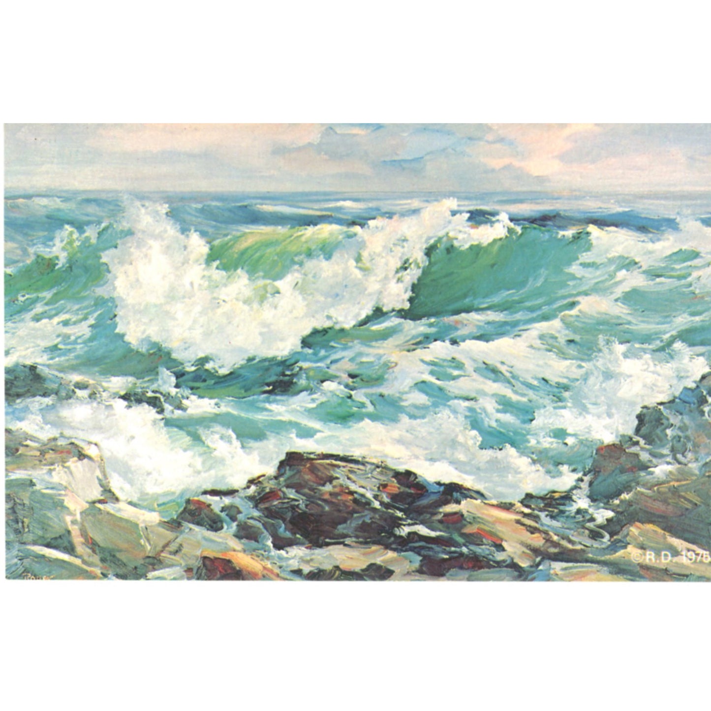 Rhythmic Turbulence Reproduction of Original Oil Painting by Roger Deering Vintage Postcard ©1970's