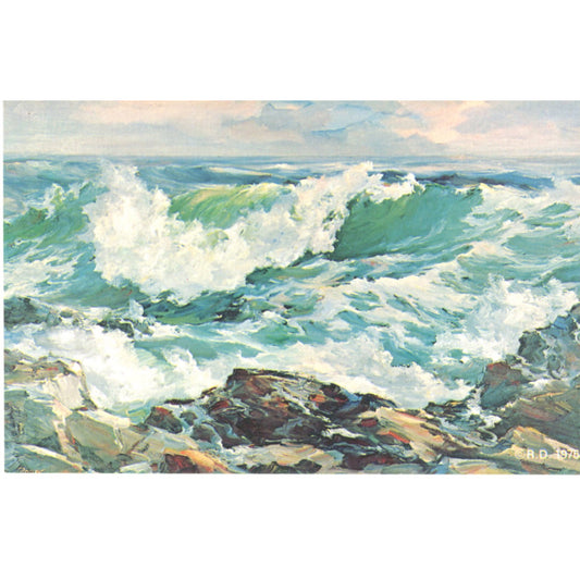 Rhythmic Turbulence Reproduction of Original Oil Painting by Roger Deering Vintage Postcard ©1970's