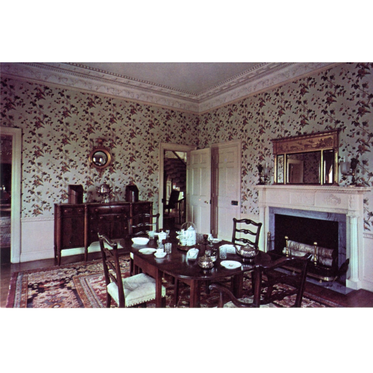 Montpelier Knox Mansion Thomaston Maine | Vintage Dining Room Postcard