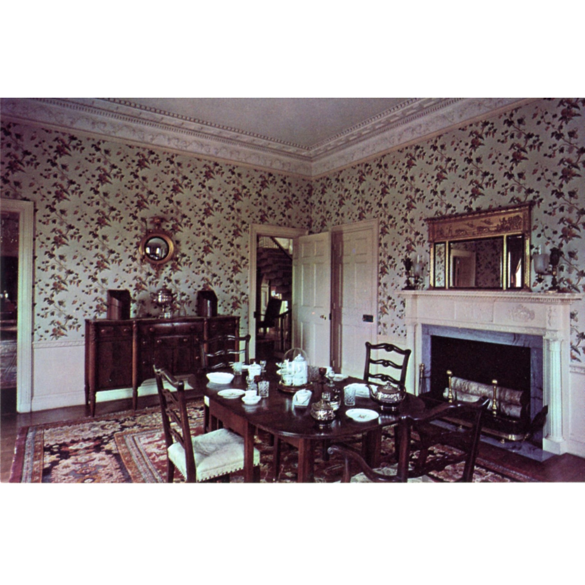 Montpelier Knox Mansion Thomaston Maine | Vintage Dining Room Postcard