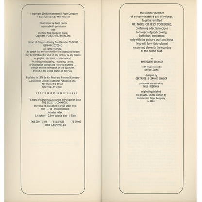 The … Less Cookbook – Volume II (1976, Van Nostrand Reinhold)