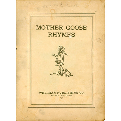 1920s Mother Goose Rhymes — Whitman Publishing — Ruth E. Newton Illustrations