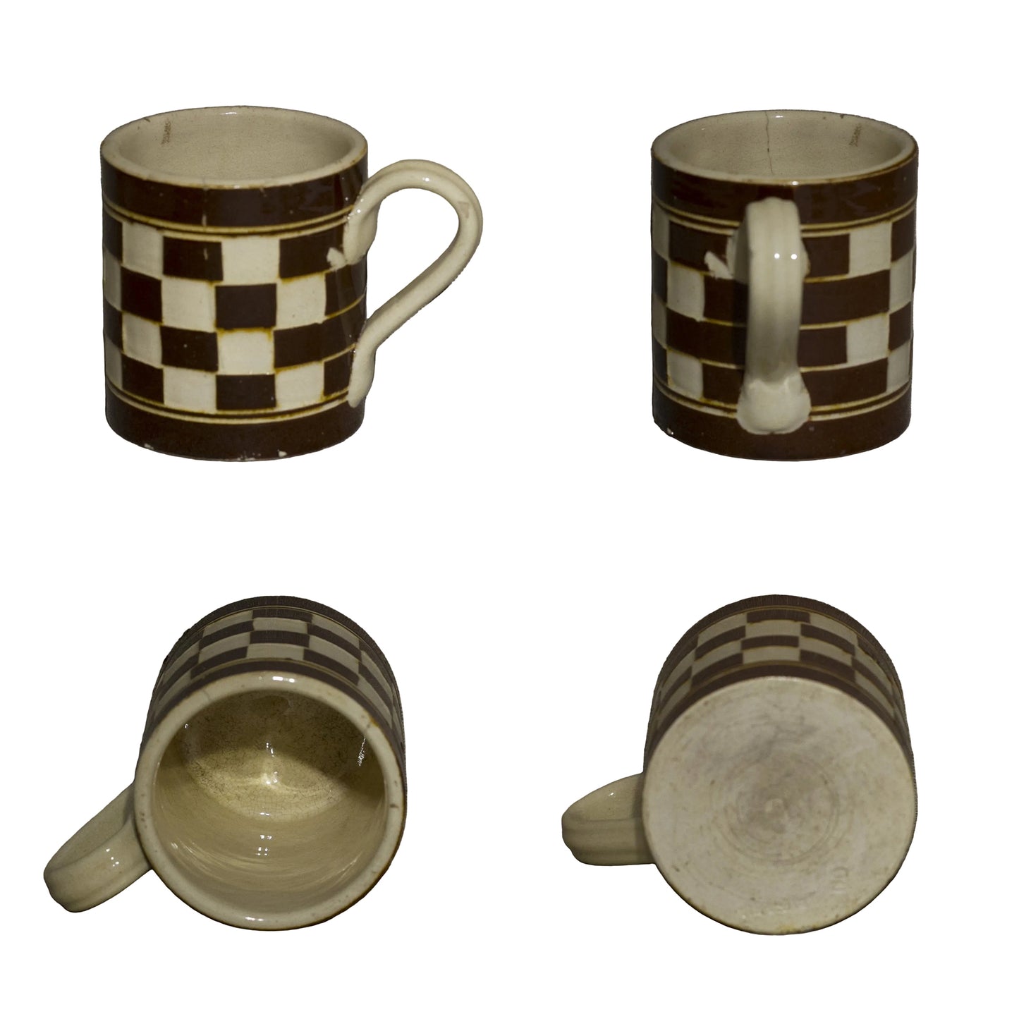 Mocha Ware Mug Chocolate Ivory Checkerboard – Marked Austria