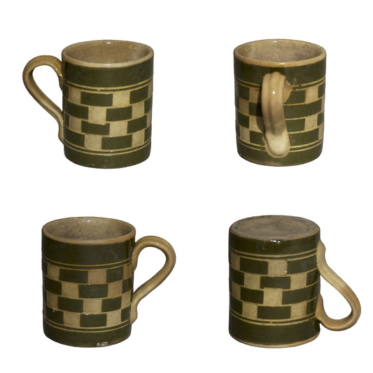 Mocha Ware Mug Deep Pine Checkerboard