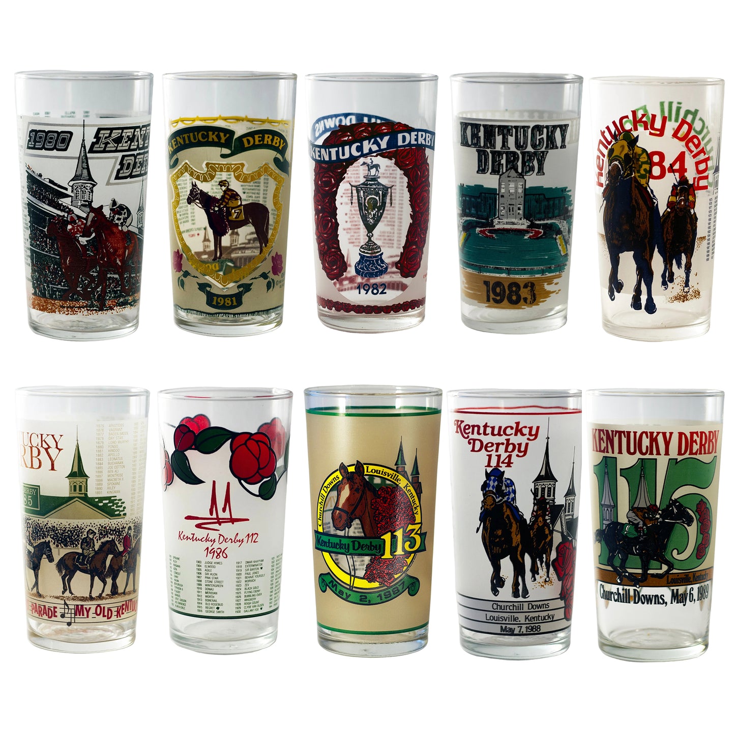 Verres à Julep à la Menthe du Kentucky Derby | 1980 - 1989 | Commémoratif de Churchill Downs