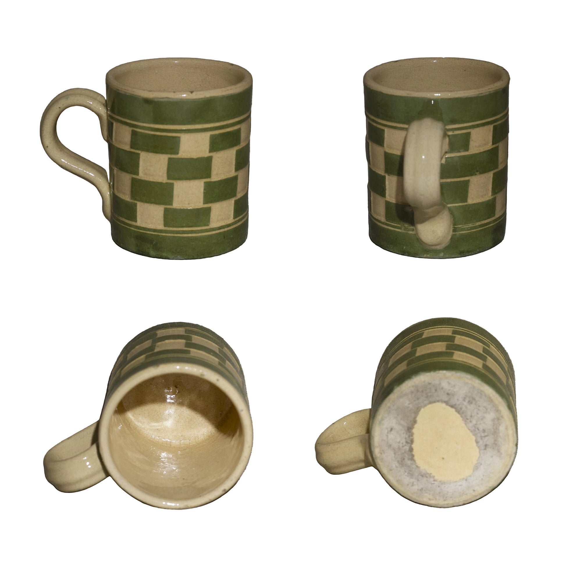 Mocha Ware Mug Pine Green Checkerboard