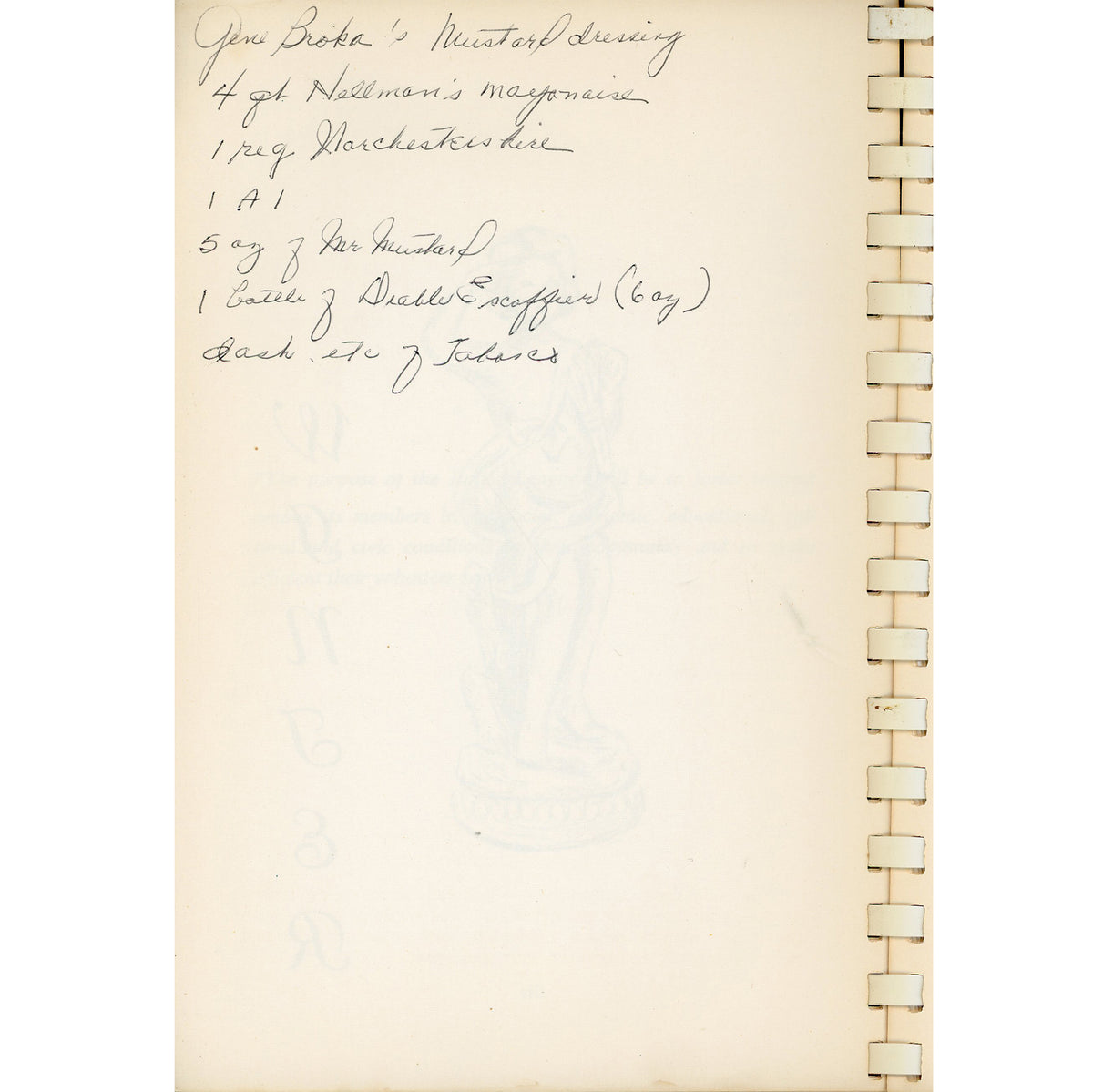 Nashville Seasons Cook Book 1966 | Junior League Vintage Handwritten Recipe