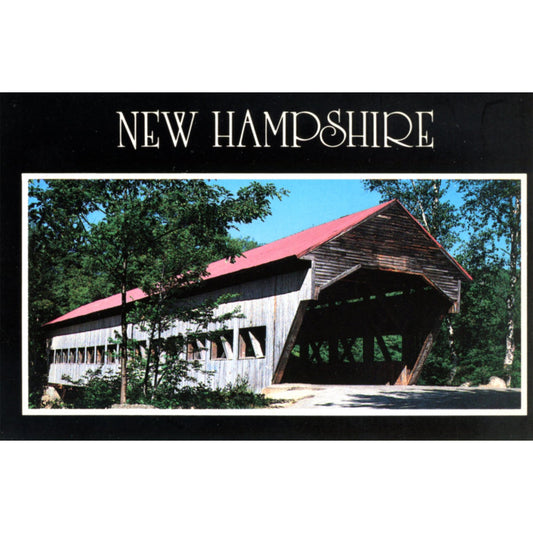 New Hampshire Swift River Covered Bridge Chrome Postcard Front