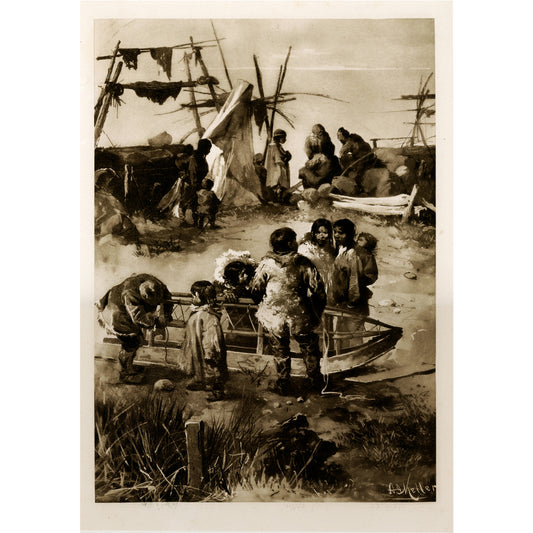 Arthur Ignatius Keller Eskimo Village Lithograph