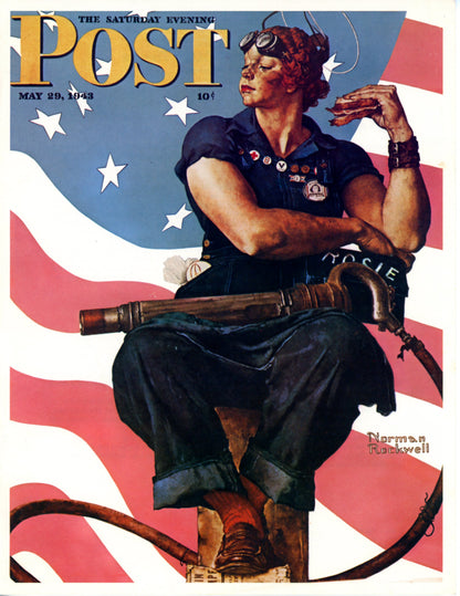 Lámina decorativa de "Rosie the Riveter", portada del Saturday Evening Post de Norman Rockwell