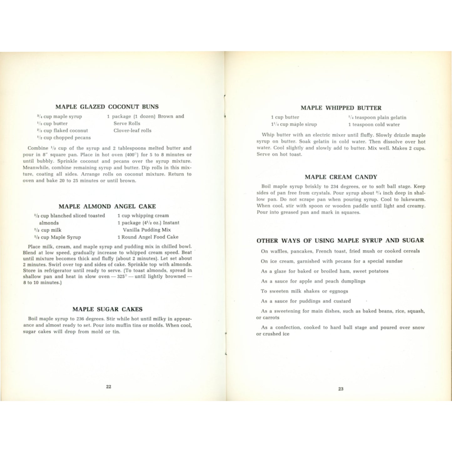 1968 Ohio Festival Foods cookbook with Midwestern recipes, festival traditions, and bold 60s design. Vintage regional cooking ephemera. Maple syrup recipes
