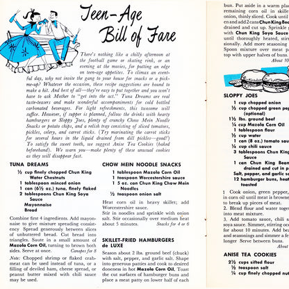 American Oriental Cookery (1962) Chun King & Mazola Recipe Booklet Recipes for Teens