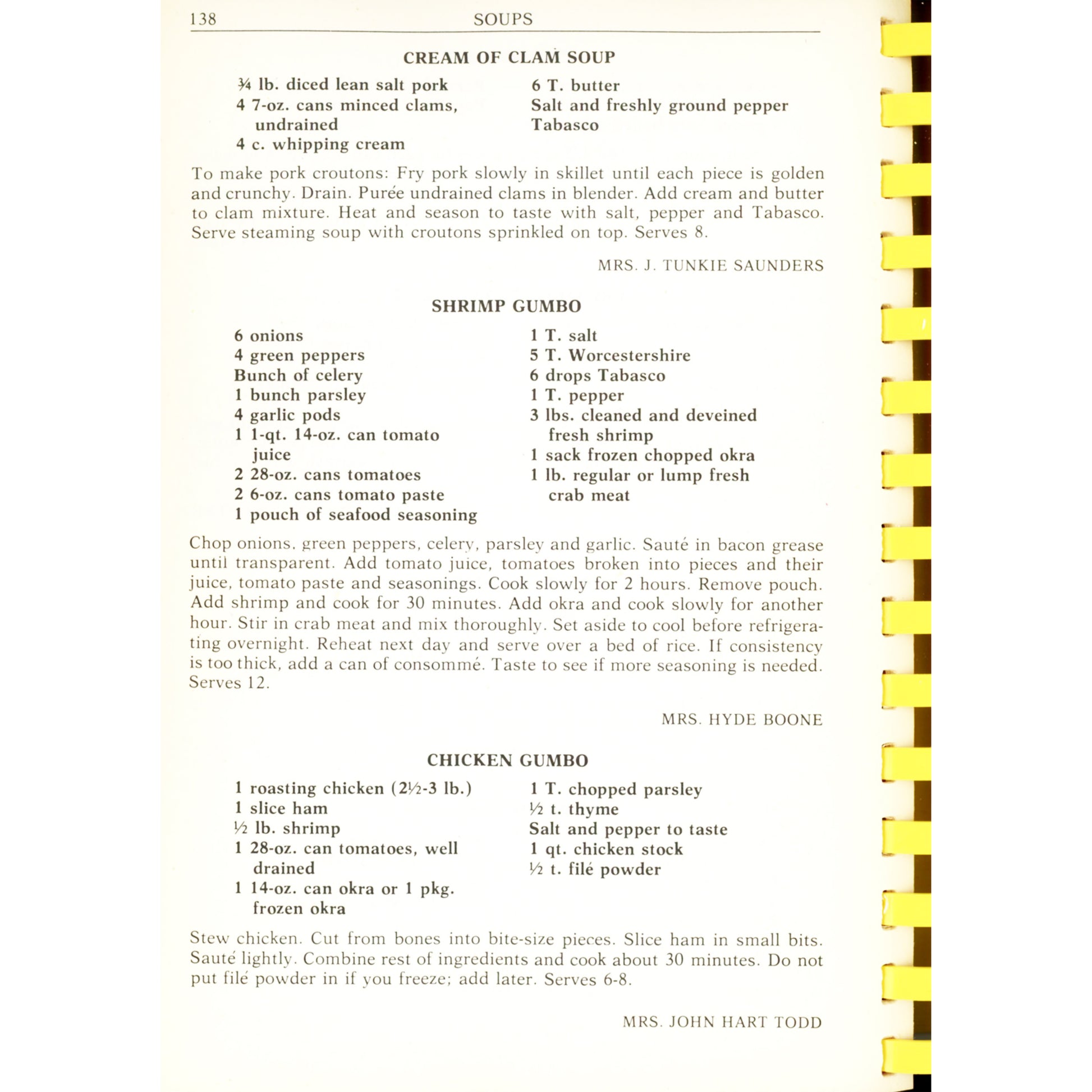 Party Potpourri Junior League of Memphis cookbook with 500+ recipes, menus, and party ideas. 1993 8th printing. Southern Living Hall of Fame winner.  Gumbo Recipes