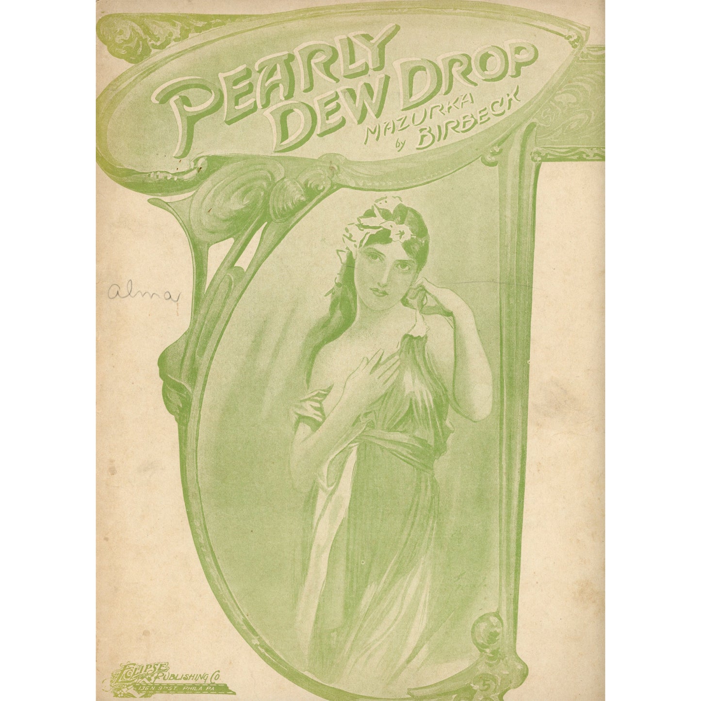 PEARLY DEWDROP Mazurka de Salon Partition ©1897 par S. McIntyre Birbeck