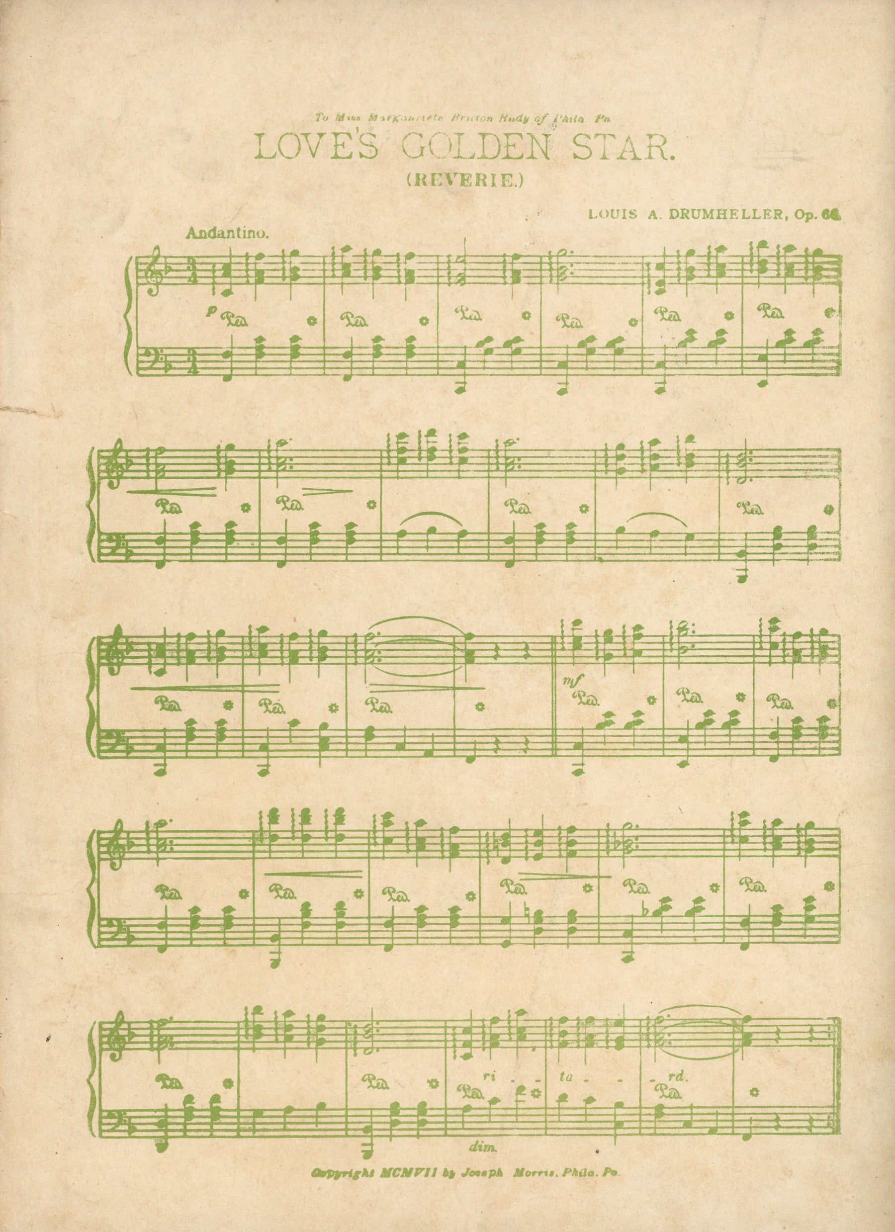 PEARLY DEWDROP Mazurka de Salon Sheet Music ©1897 by S. McIntyre Birbeck