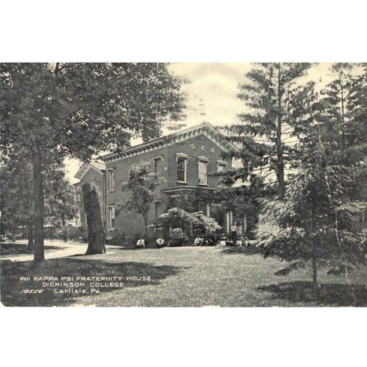 Phi Kappa PSI Fraternity House Dickinson College Carlisle Pennsylvania Antique Real Photo Postcard Circa 1923