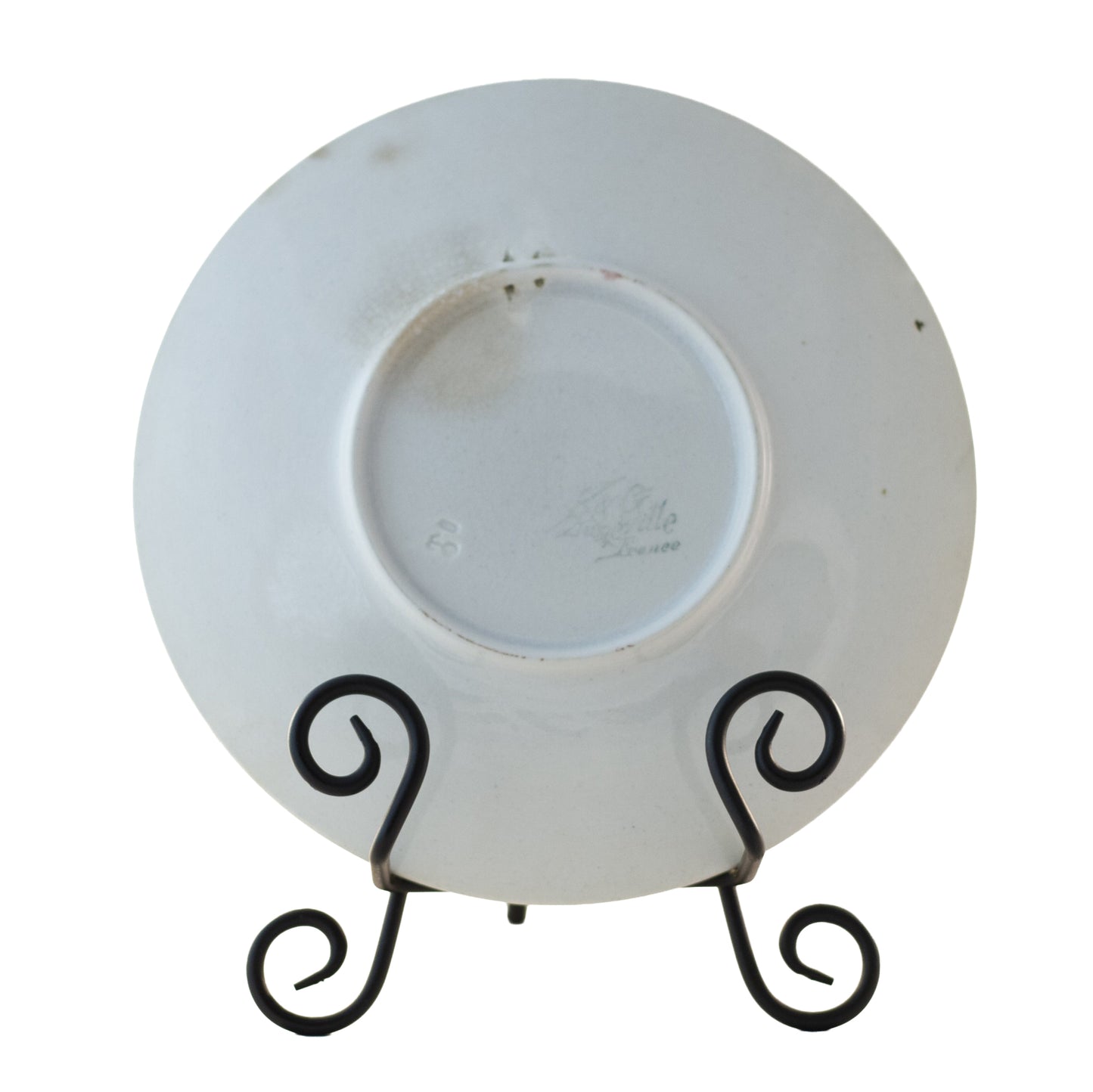 Antique K & G Lunéville Faïence Fruit Plate – Oranges, c. 1900, Signed Obert (8½") Back 2