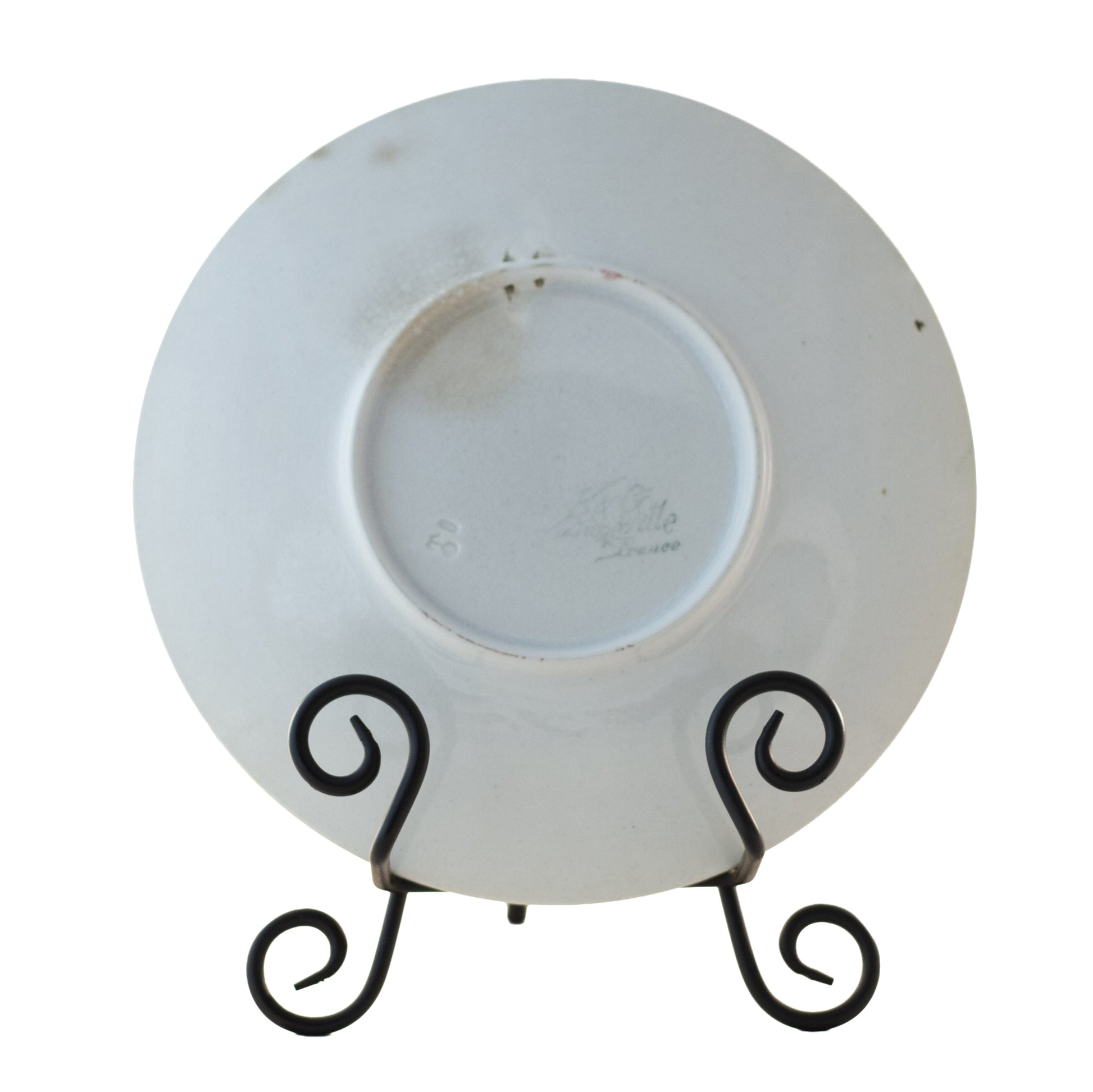 Antique K & G Lunéville Faïence Fruit Plate – Oranges, c. 1900, Signed Obert (8½") Back 2