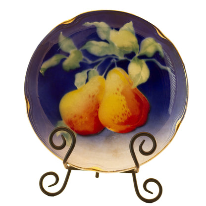 Antique French Faïence Pear Plates by K & G Lunéville (Obert) | 8½” Fruit Plates, c. 1890–1900