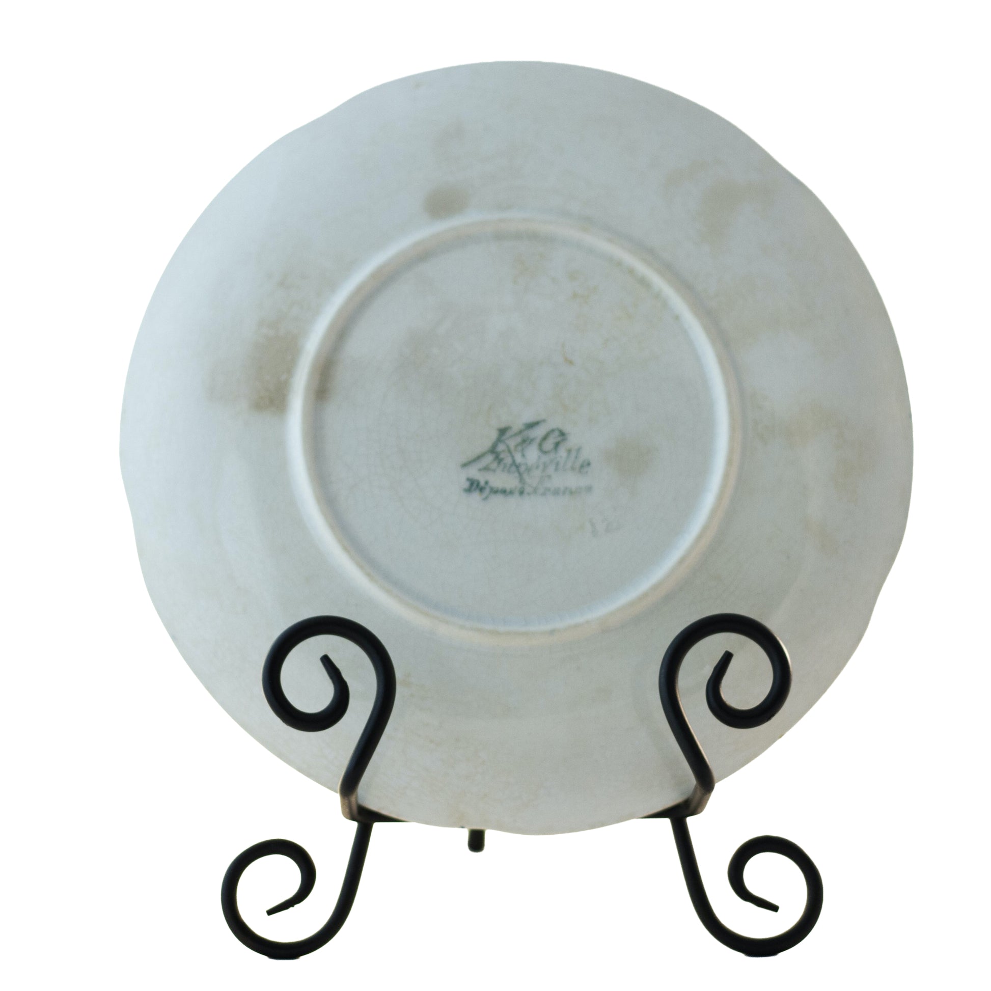 Antique French Faïence Pear Plates by K & G Lunéville (Obert) | 8½” Fruit Plates, c. 1890–1900