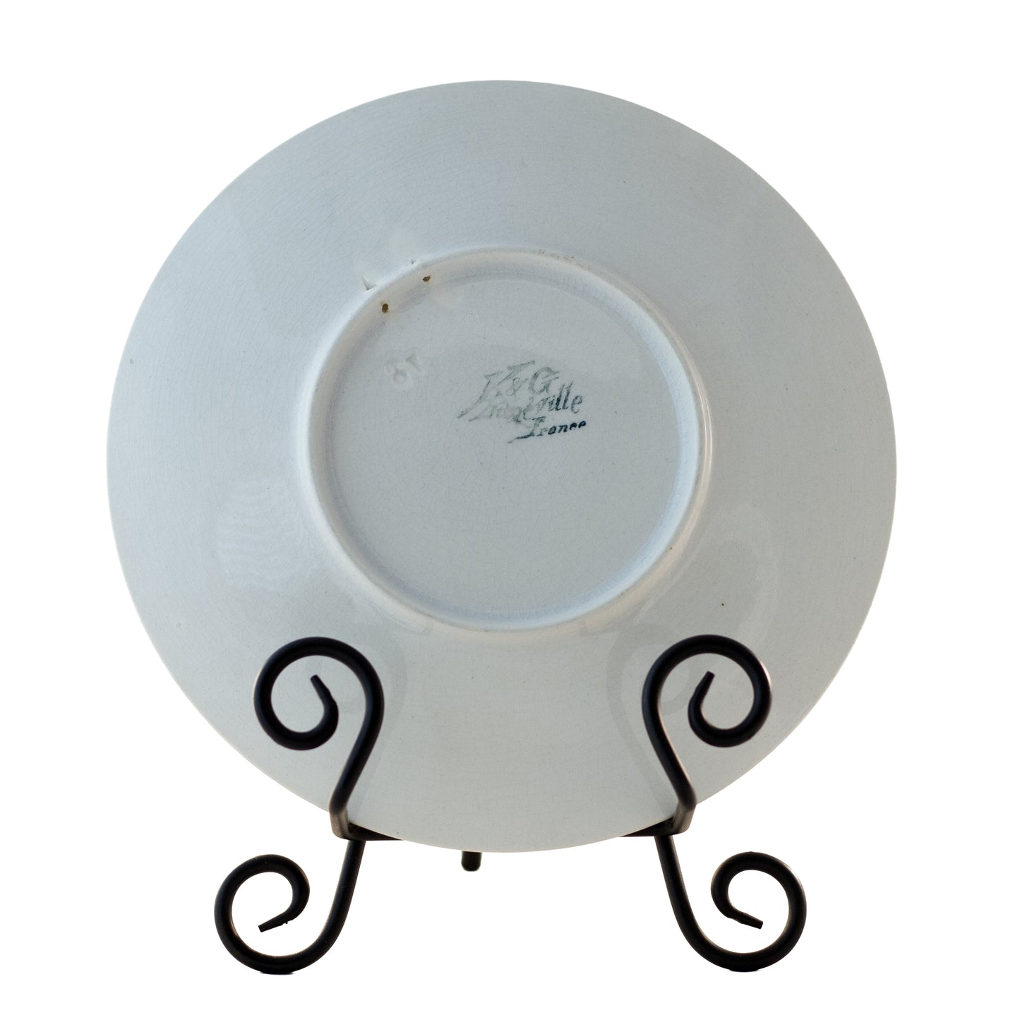 Antique K & G Lunéville Faïence Fruit Plate – Oranges, c. 1900, Signed Obert (8½") Front 1