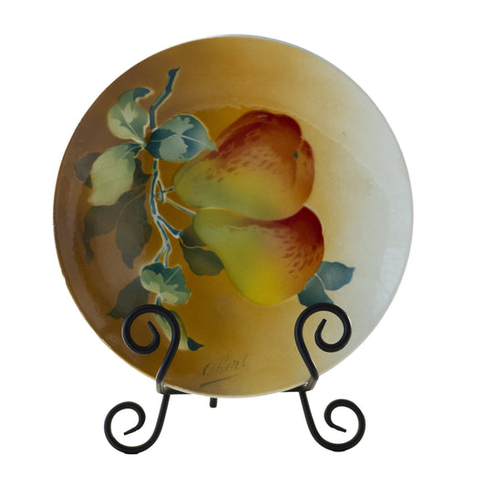 Antique French Faïence Pear Plates by K & G Lunéville (Obert) | 8½” Fruit Plates, c. 1890–1900 Plate 1 Front