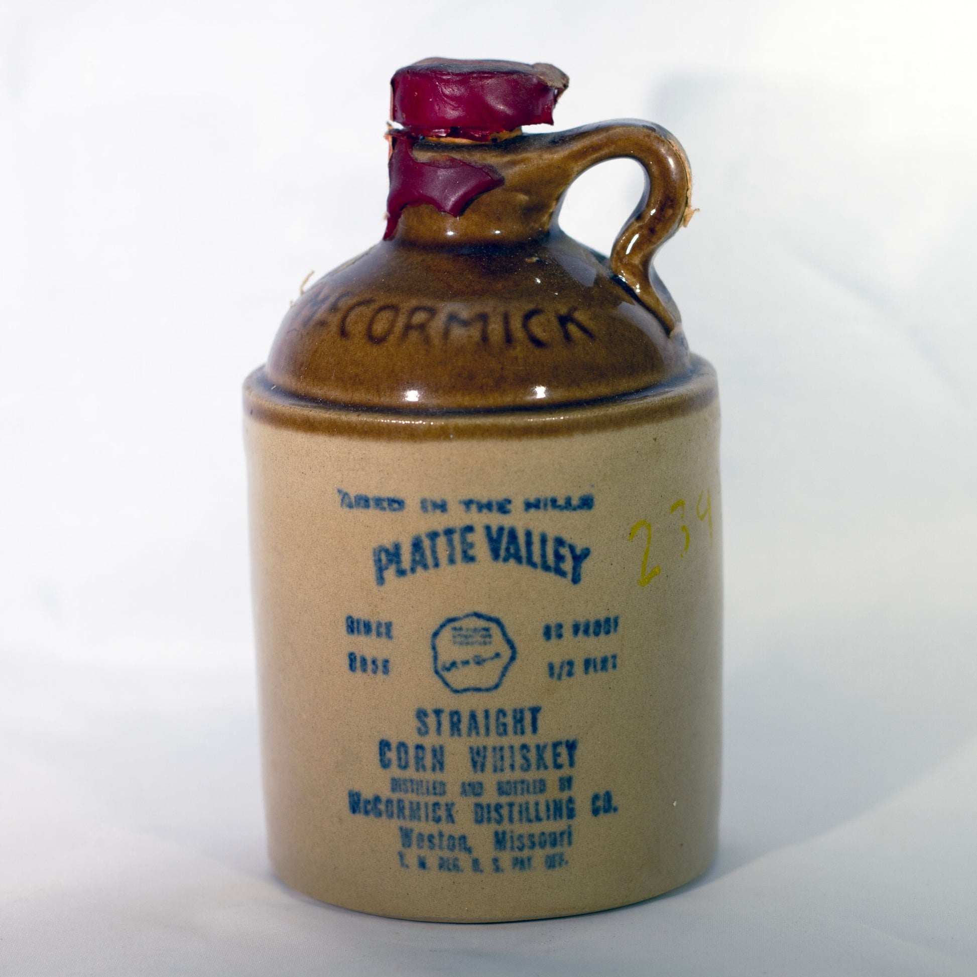 McCormick Distillery PLATTE VALLEY Half-Pint Whiskey Vintage Jug