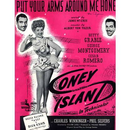 PUT YOUR ARMS AROUND ME HONEY Broadway Music ©1910 BETTY GRABLE