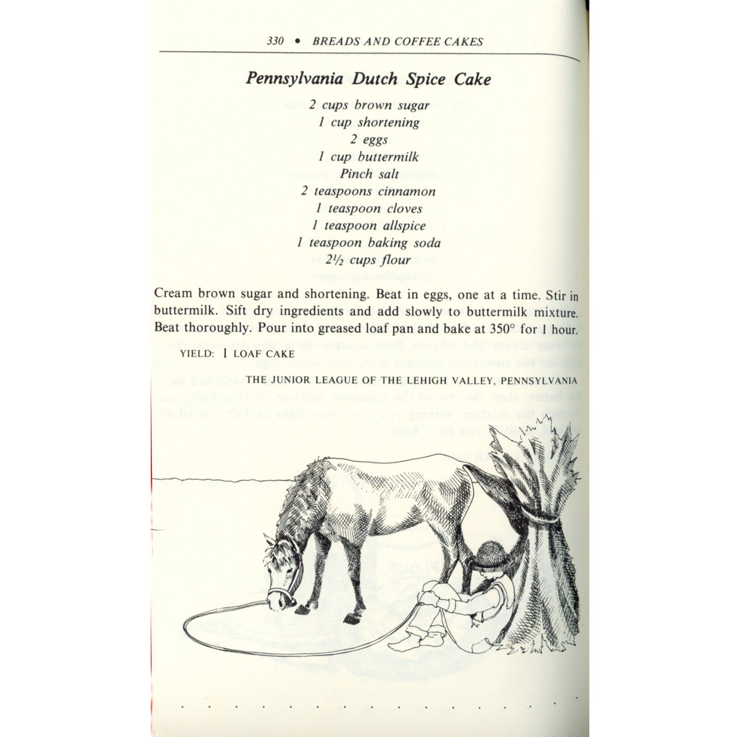 1980 first‑edition Eastern Junior League Cookbook with 460+ regional recipes. Hardcover with dust jacket. Ann Seranne editor. Spice cake recipe.