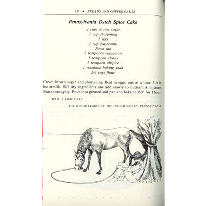 1980 first‑edition Eastern Junior League Cookbook with 460+ regional recipes. Hardcover with dust jacket. Ann Seranne editor. Spice cake recipe.