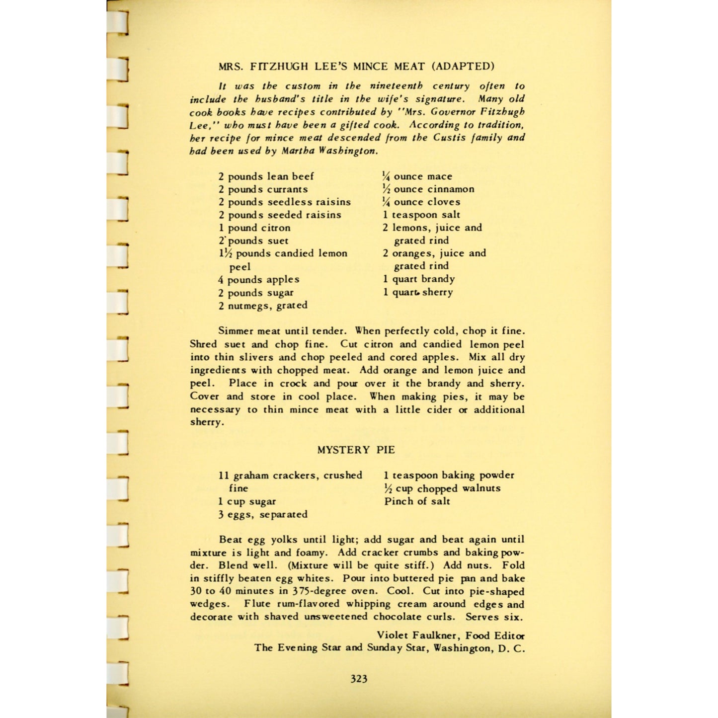 Virginia Cookery, 11th edition. Historic Virginia recipes from early families. VG–EX condition. Southern Living Hall of Fame winner. Mincemeat