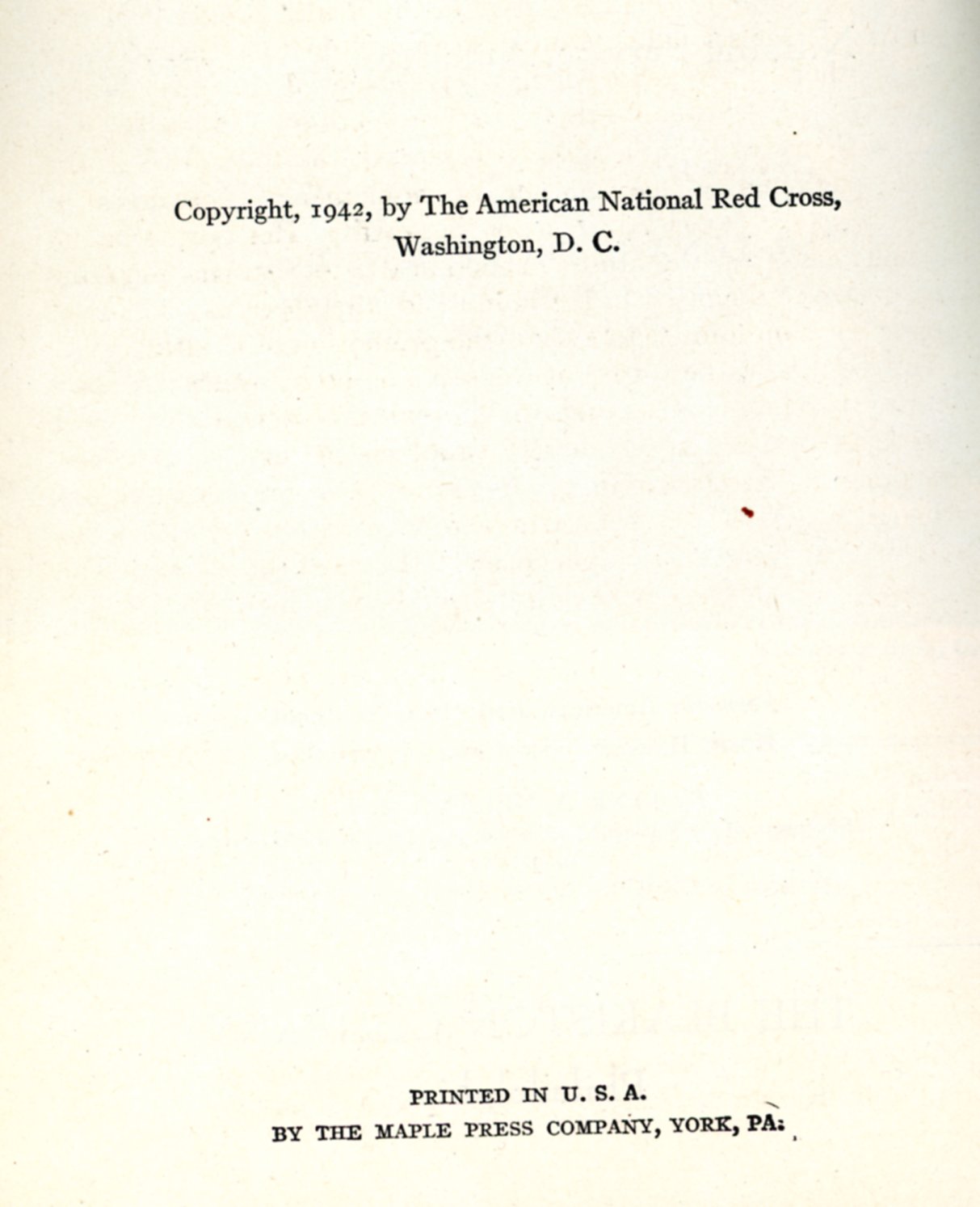 American Red Cross HOME NURSING TEXTBOOK Lona Trott©1942 COPYRIGHT PAGE